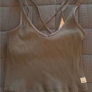 Vuori Ribbed Green Tank Top